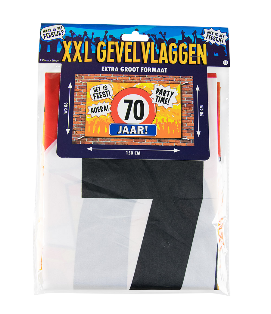 70 jaar Gevelvlag XXL - 90 x 150 cm