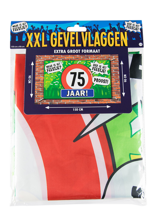 75 jaar Gevelvlag XXL - 90 x 150 cm