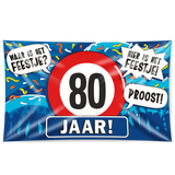 80 jaar Gevelvlag XXL - 90 x 150 cm