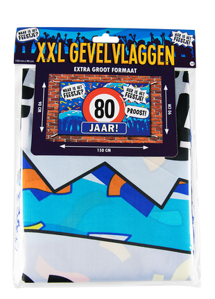 80 Jahre Fassadenfahne XXL - 90 x 150 cm