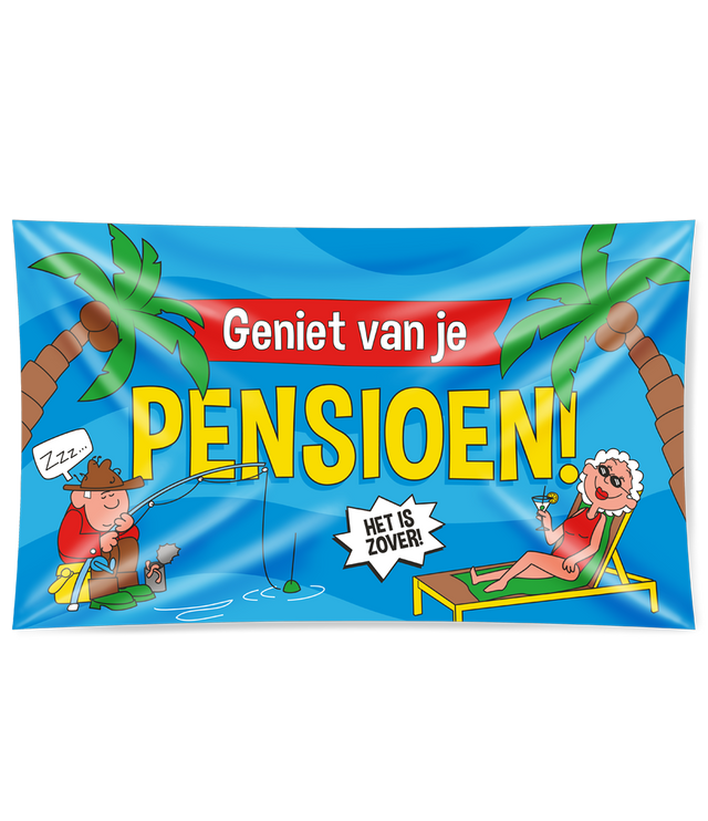 Pensioen Gevelvlag XXL - 90 x 150 cm - cartoon