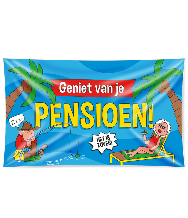 Pensioen Gevelvlag XXL - 90 x 150 cm - cartoon