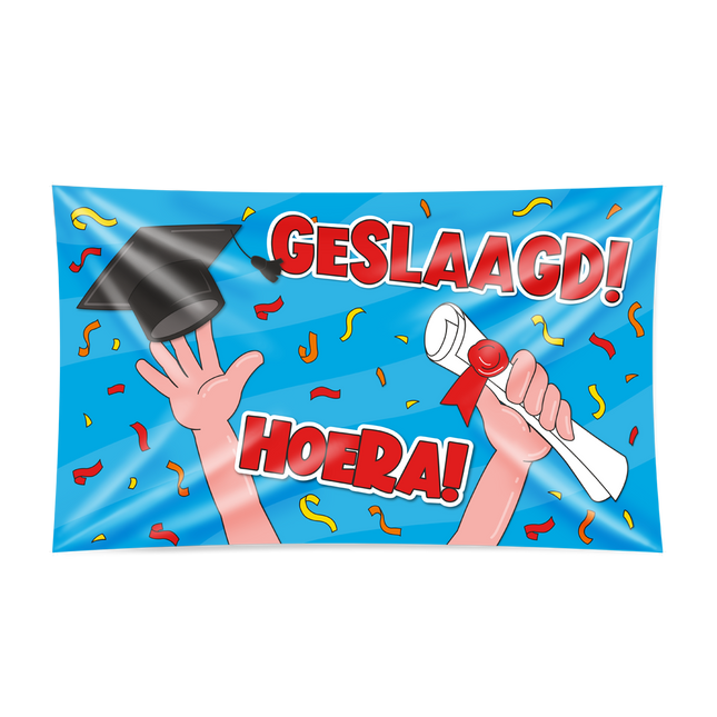 Geslaagd Gevelvlag XXL - 90 x 150 cm - cartoon