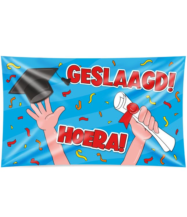 Geslaagd Gevelvlag XXL - 90 x 150 cm - cartoon