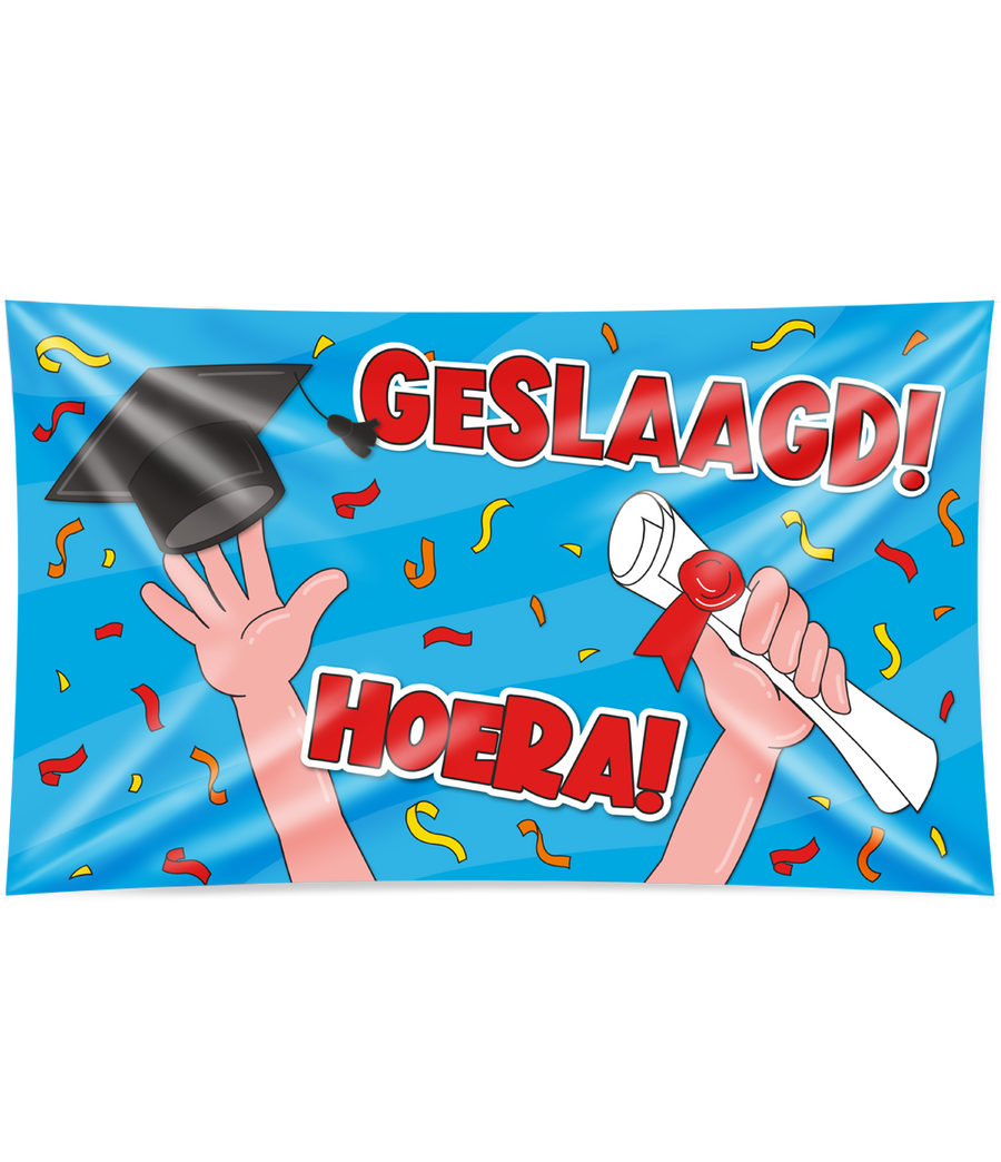Geslaagd Gevelvlag XXL - 90 x 150 cm - cartoon