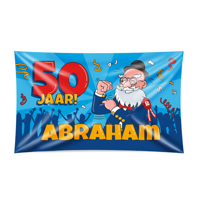 Abraham cartoon - Gevelvlag XXL - 90 x 150 cm