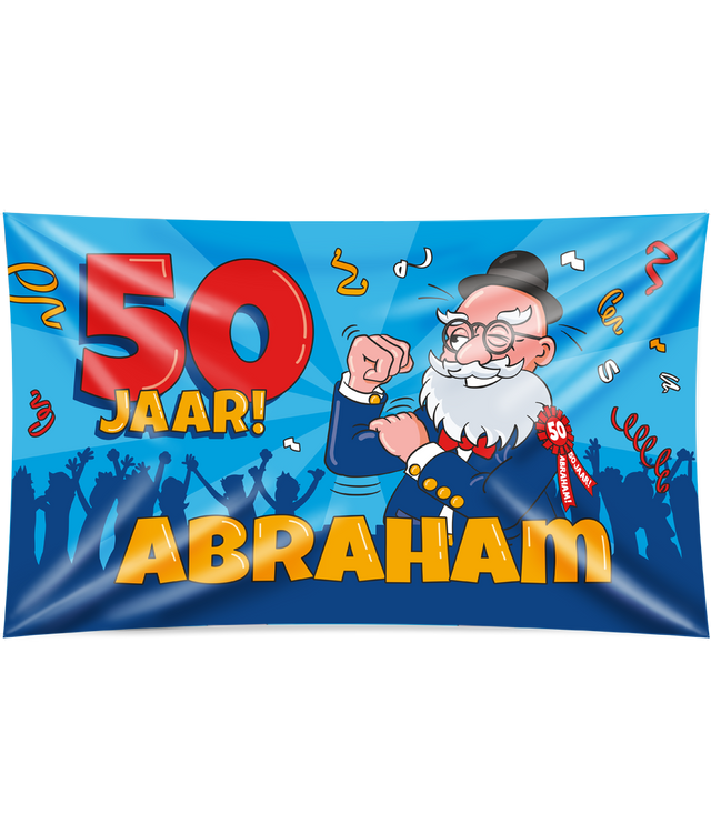 Abraham cartoon - Gevelvlag XXL - 90 x 150 cm