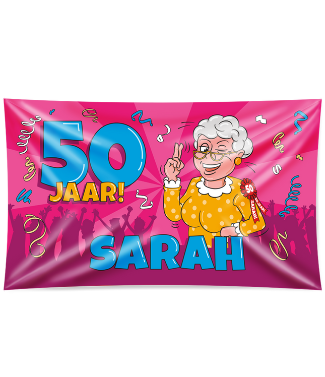 Sarah cartoon Gevelvlag XXL - 90 x 150 cm