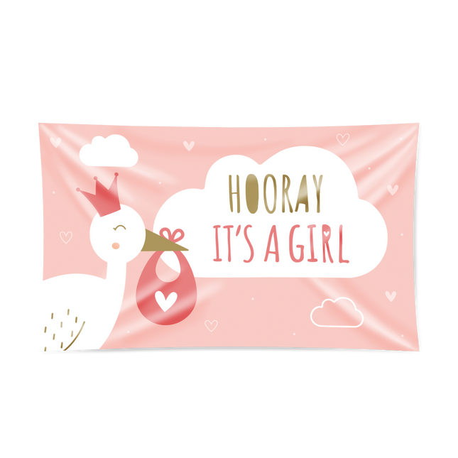 Newborn baby girl Gevelvlag XXL - 90 x 150 cm