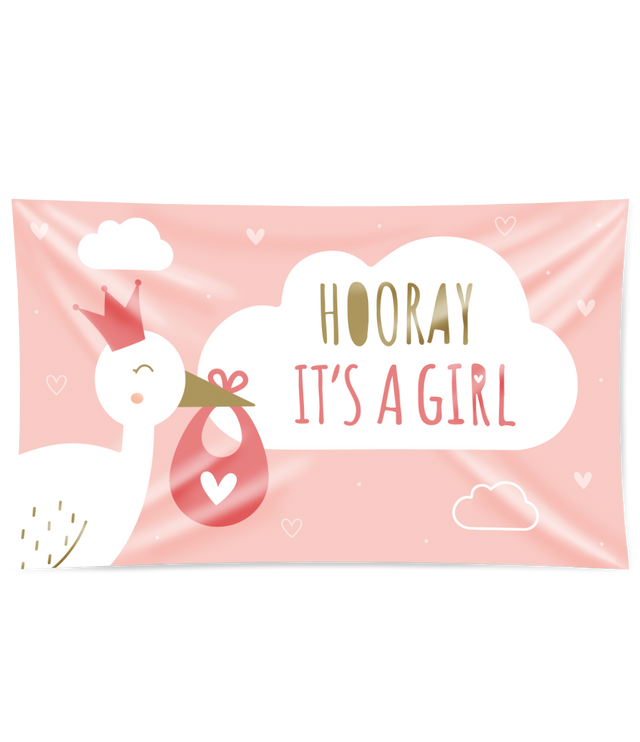 Newborn baby girl Gevelvlag XXL - 90 x 150 cm