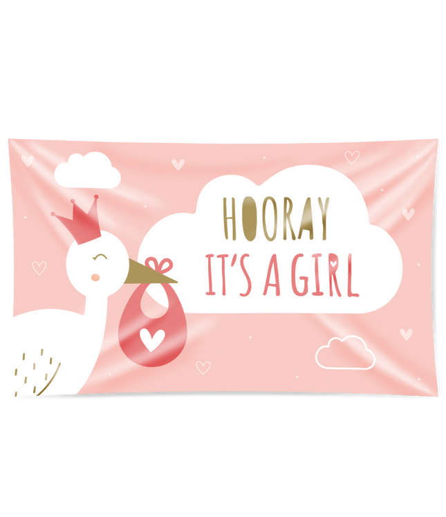 Newborn baby girl Gevelvlag XXL - 90 x 150 cm