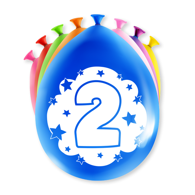 2 jaar Ballonnen - 8 stuks - 30 cm