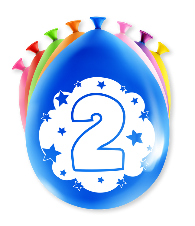 2 jaar Ballonnen - 8 stuks - 30 cm