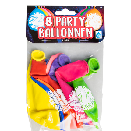 2 jaar Ballonnen - 8 stuks - 30 cm