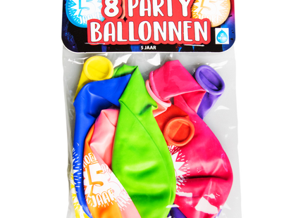 5 jaar Ballonnen - 8 stuks - 30 cm