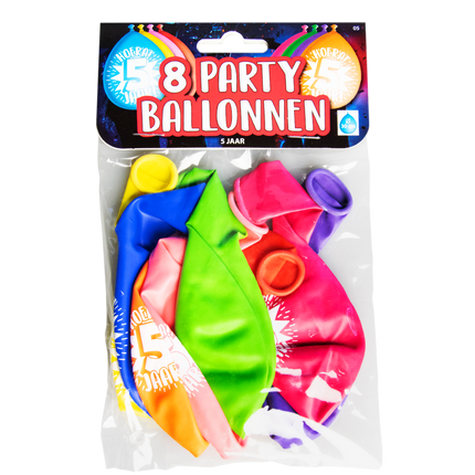 5 jaar Ballonnen - 8 stuks - 30 cm