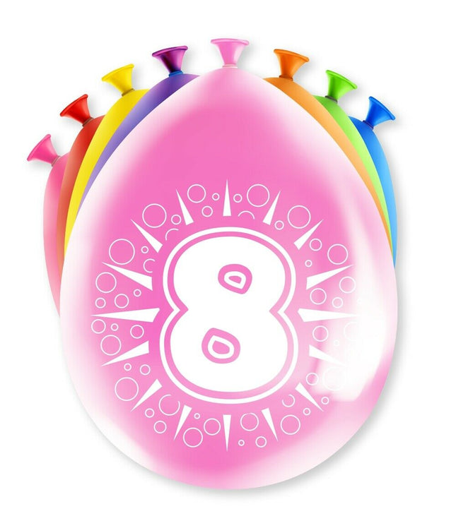 8 jaar Ballonnen - 8 stuks - 30 cm