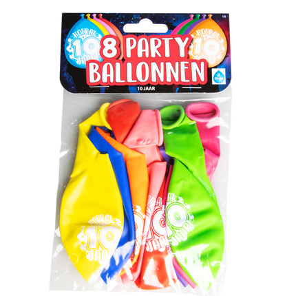 10 jaar Ballonnen - 8 stuks - 30 cm