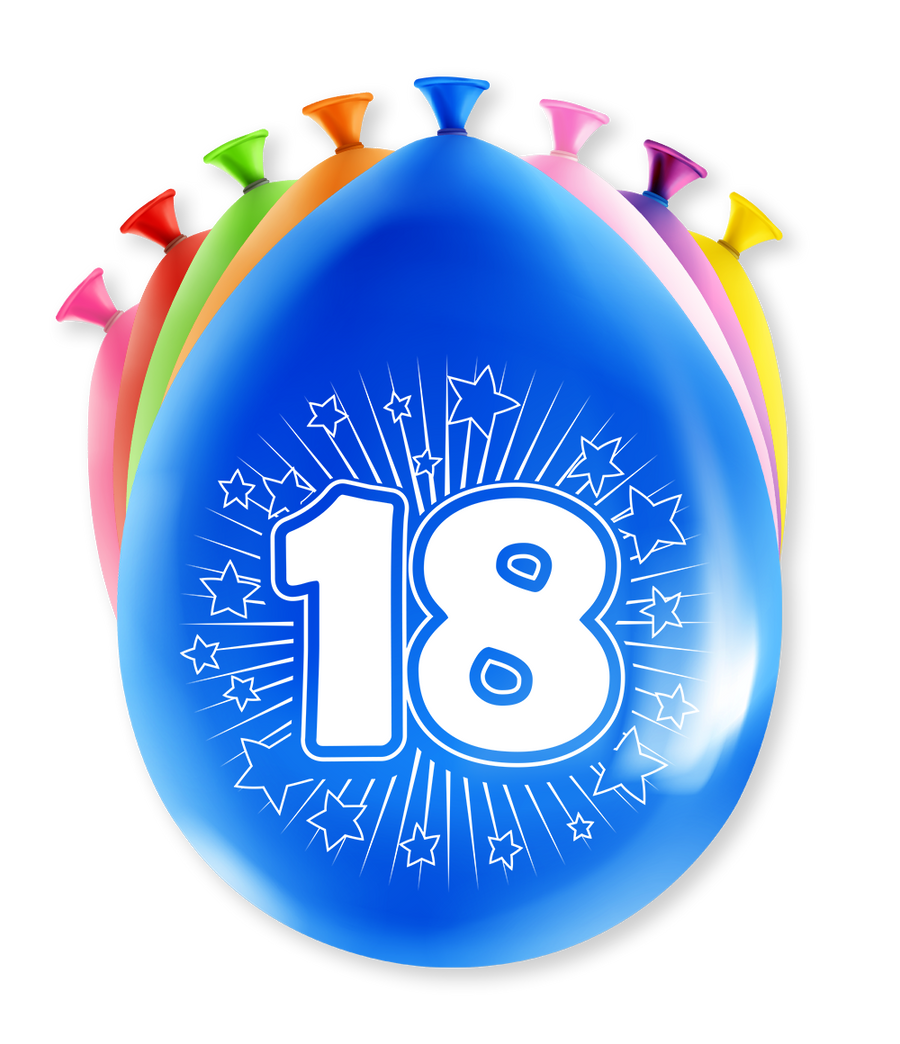 18 jaar Ballonnen - 8 stuks - 30 cm