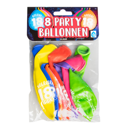 18 jaar Ballonnen - 8 stuks - 30 cm