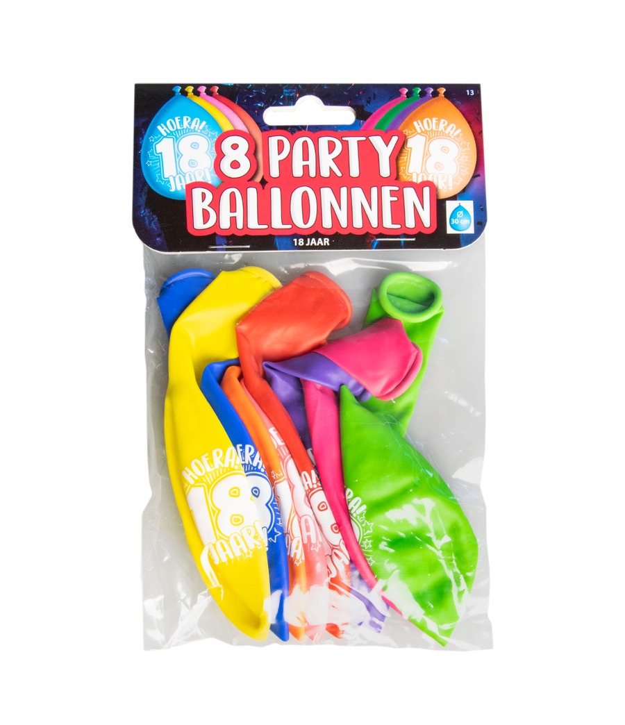 18 jaar Ballonnen - 8 stuks - 30 cm