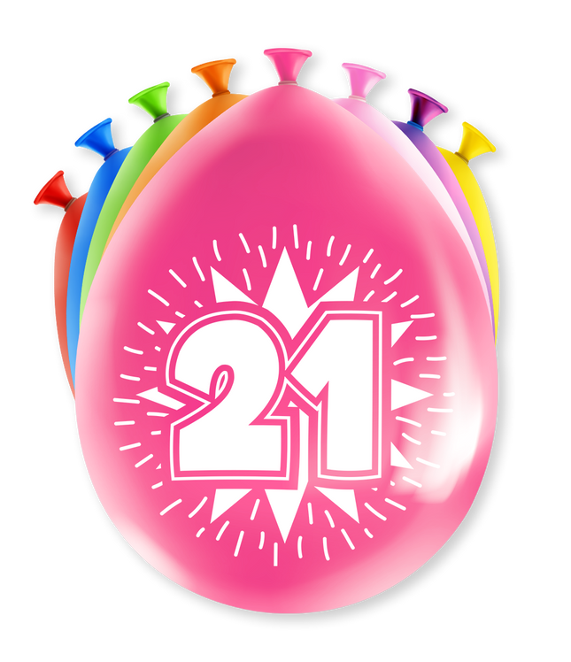21 jaar Ballonnen - 8 stuks - 30 cm