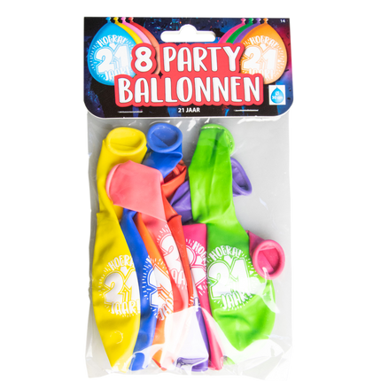 21 jaar Ballonnen - 8 stuks - 30 cm