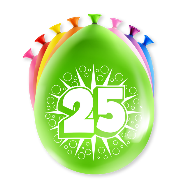 25 jaar Ballonnen - 8 stuks - 30 cm