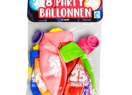 25 jaar Ballonnen - 8 stuks - 30 cm