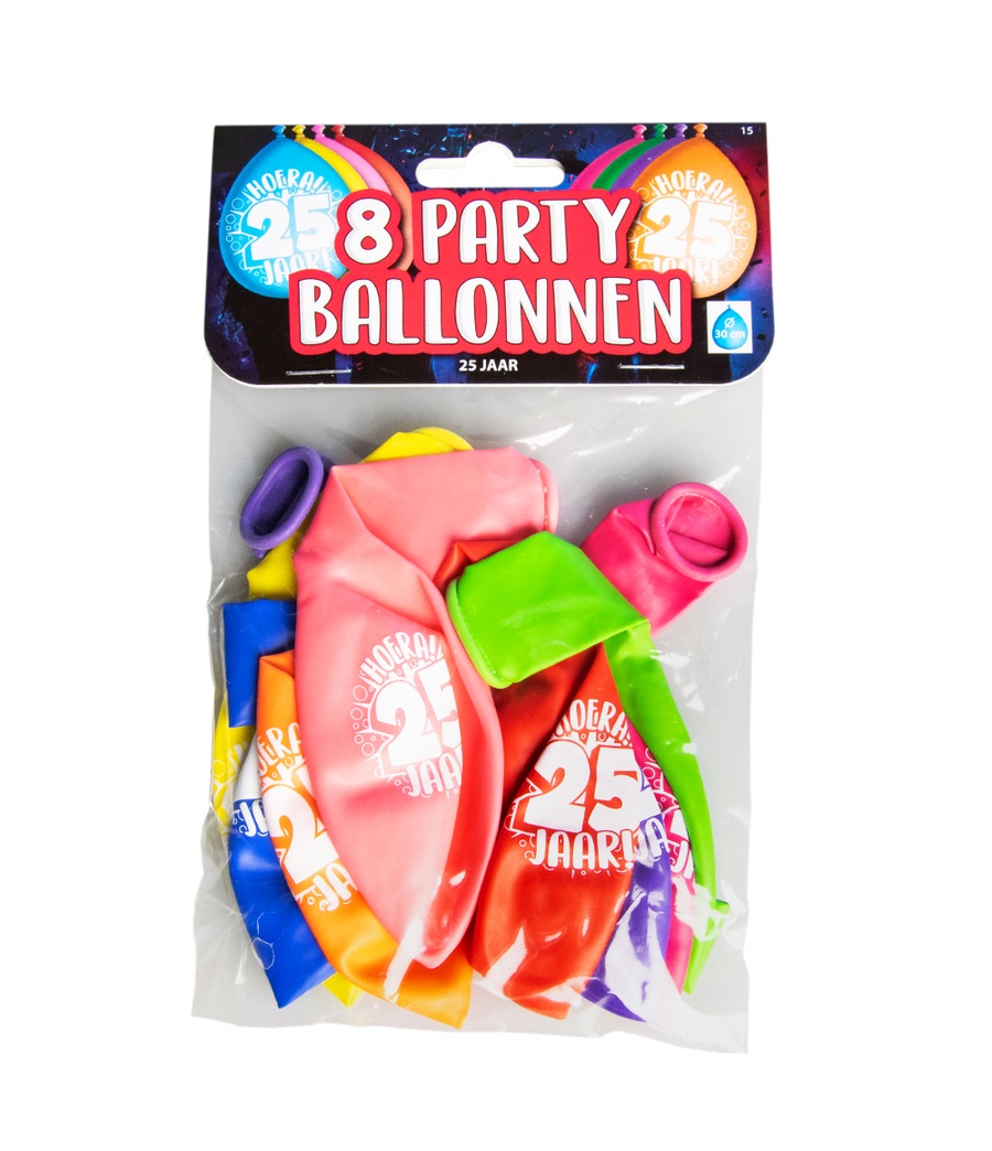 25 jaar Ballonnen - 8 stuks - 30 cm