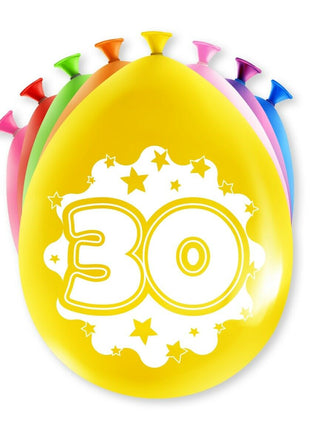 30 Years Balloons - 8 pieces - 30 cm