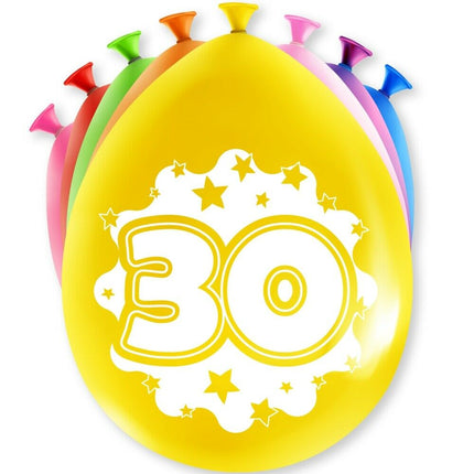 30 jaar Ballonnen - 8 stuks - 30 cm