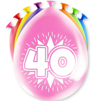 40 jaar Ballonnen - 8 stuks - 30 cm