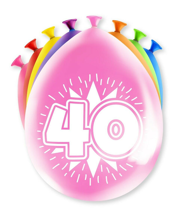 40 jaar Ballonnen - 8 stuks - 30 cm