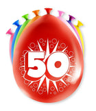 50 jaar Ballonnen - 8 stuks - 30 cm