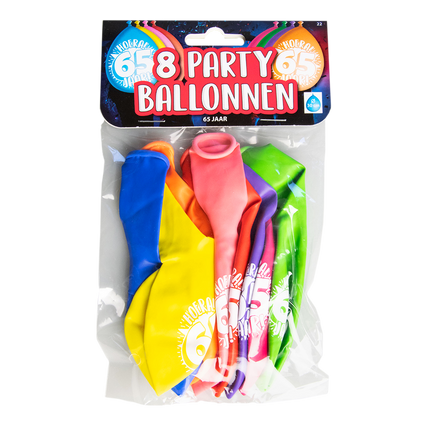 65 jaar Ballonnen - 8 stuks - 30 cm