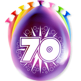 70 jaar Ballonnen - 8 stuks - 30 cm