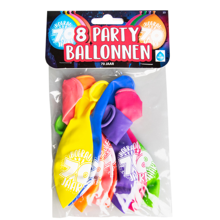 70 jaar Ballonnen - 8 stuks - 30 cm
