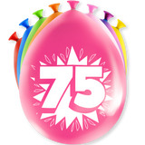 75 jaar Ballonnen - 8 stuks - 30 cm