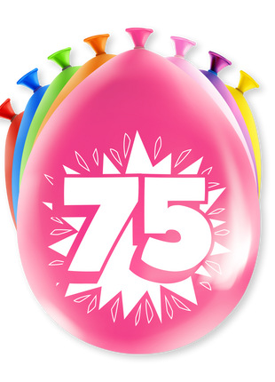 75 years Balloons - 8 pieces - 30 cm