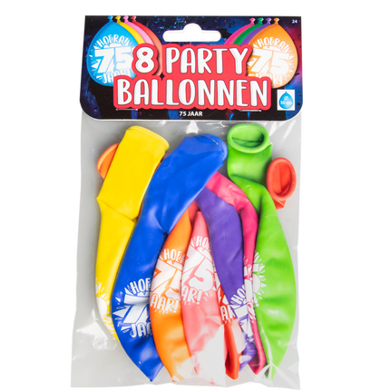 75 jaar Ballonnen - 8 stuks - 30 cm
