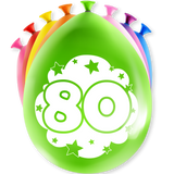 80 jaar Ballonnen - 8 stuks - 30 cm