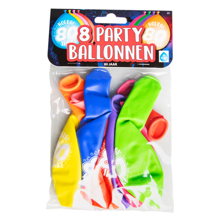 80 jaar Ballonnen - 8 stuks - 30 cm