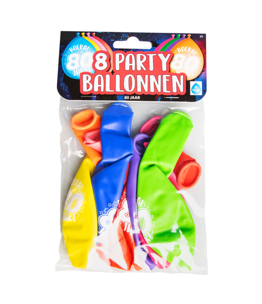 80 jaar Ballonnen - 8 stuks - 30 cm