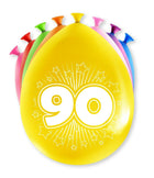 90 jaar Ballonnen - 8 stuks - 30 cm