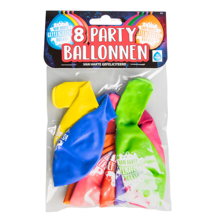 Gefeliciteerd Ballonnen - 8 stuks - 30 cm