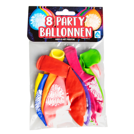 Hier is 't feestje Ballonnen - 8 stuks - 30 cm
