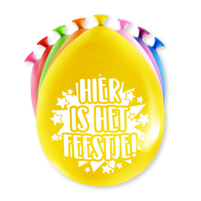 Hier is 't feestje Ballonnen - 8 stuks - 30 cm