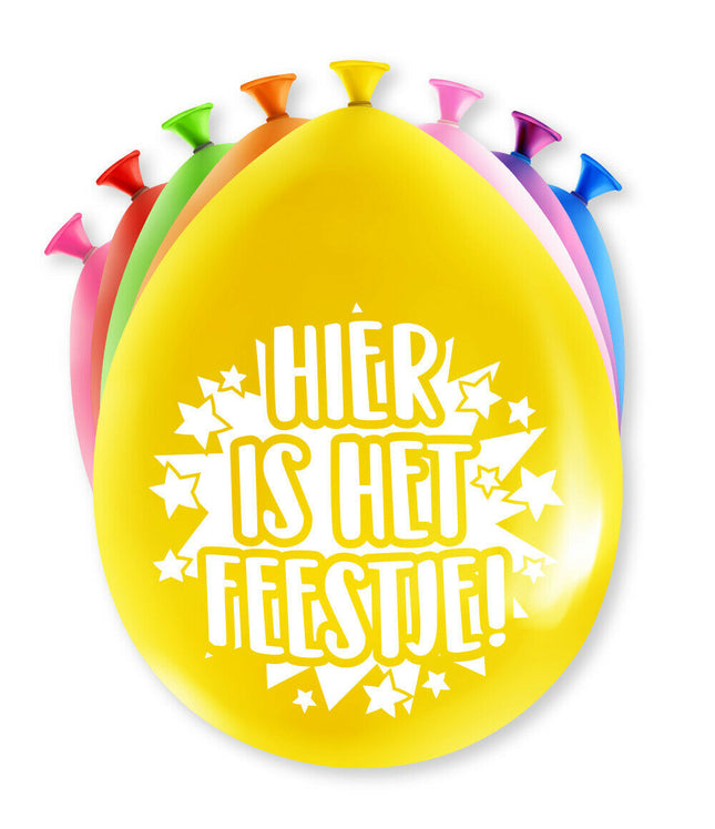 Hier is 't feestje Ballonnen - 8 stuks - 30 cm