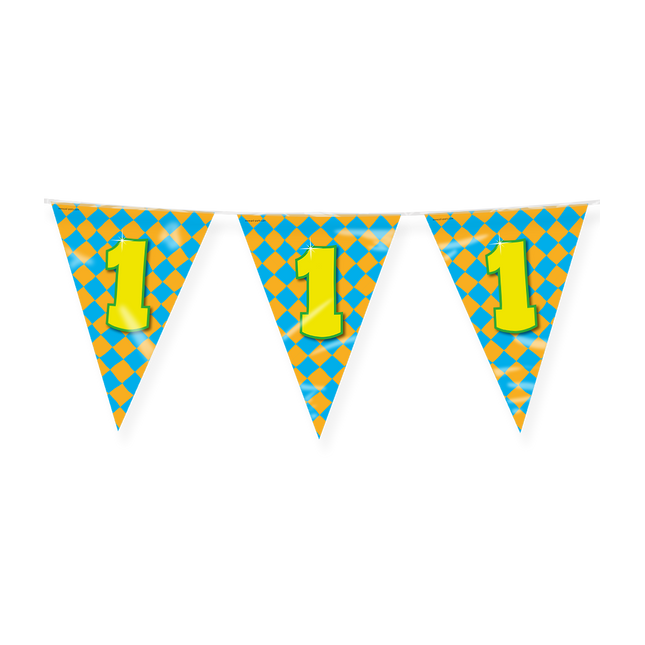 1 jaar Vlaggenlijn - 10 meter - Happy